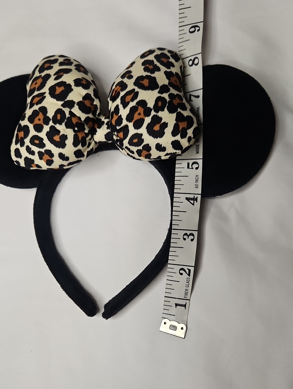 Minnie Mouse Eears Velvety with a Leopard Bow Headband - NWOT - Picture 10 of 10
